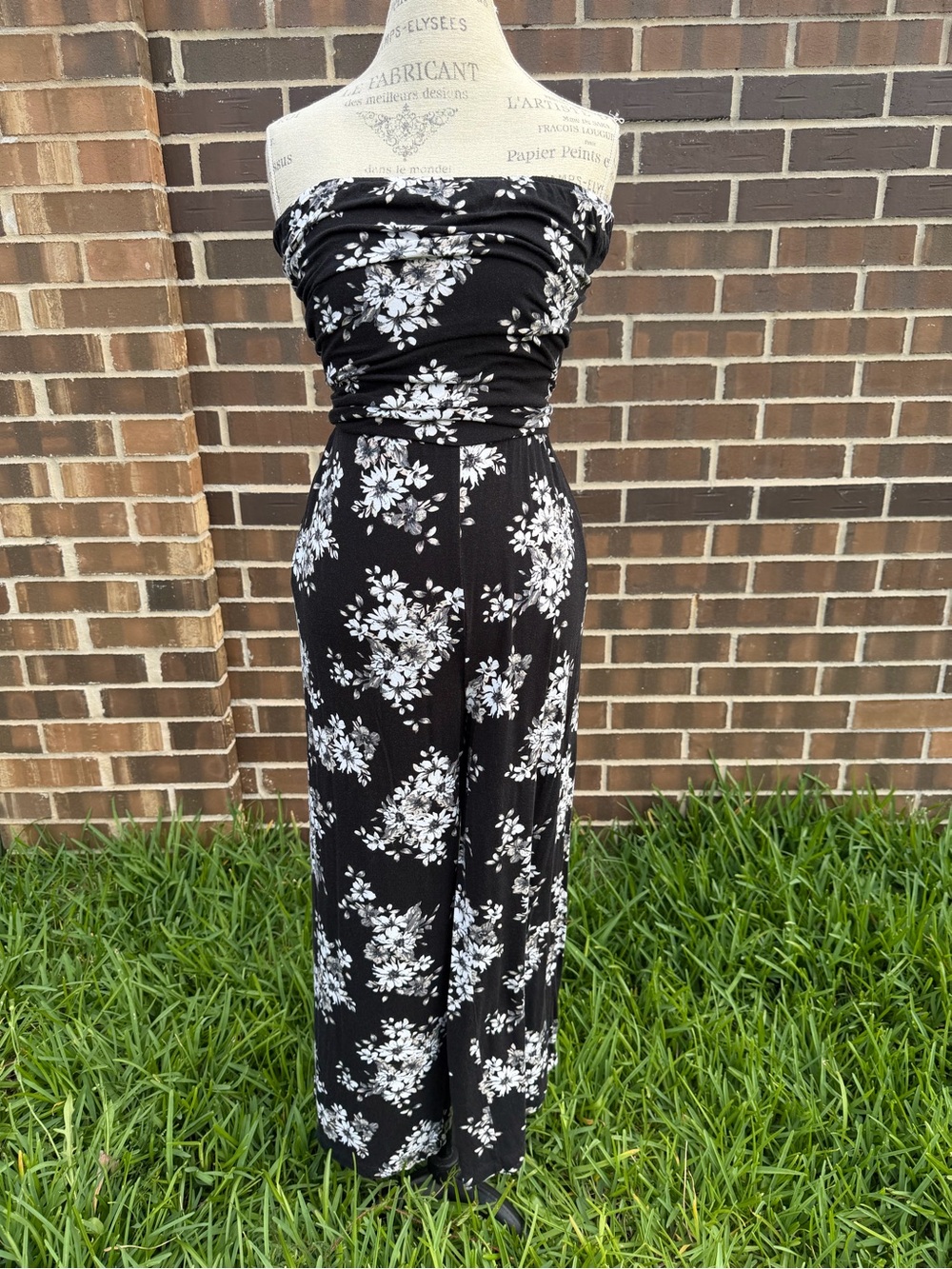 Victoria's Secret Black and White Floral Jumpsuit